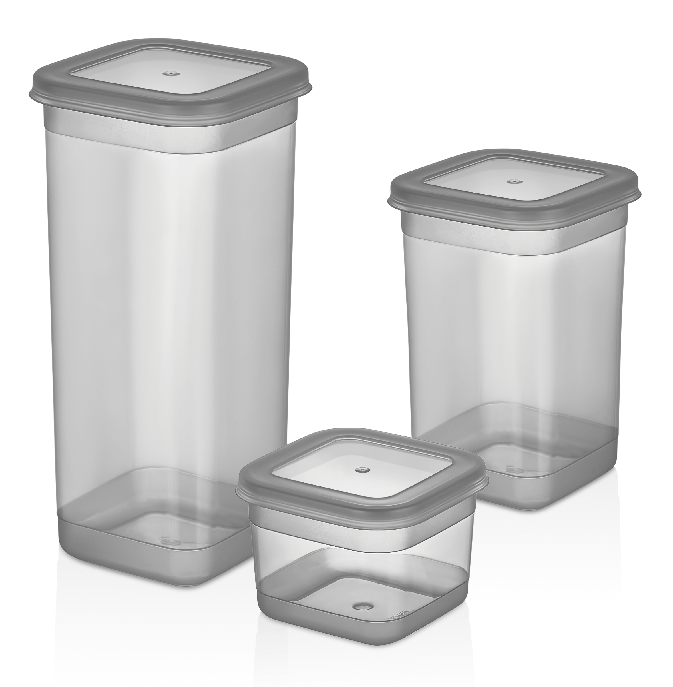 SIMPLE FOOD STORAGE CONTAINER (3 Pcs) (GREY)